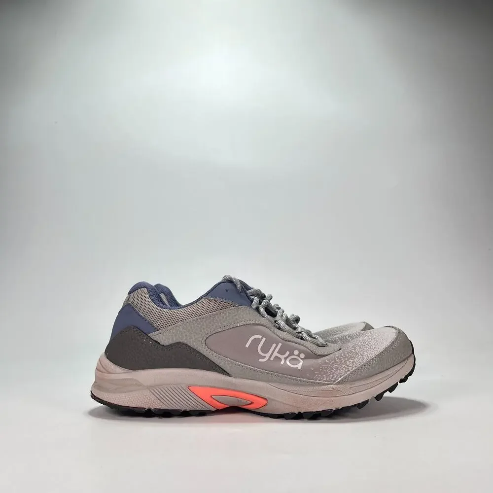 Ryka Sky Hike Grey Muted Blue Lace Up Outdoor Trail Hiking Shoes Women's Sz 8.5M